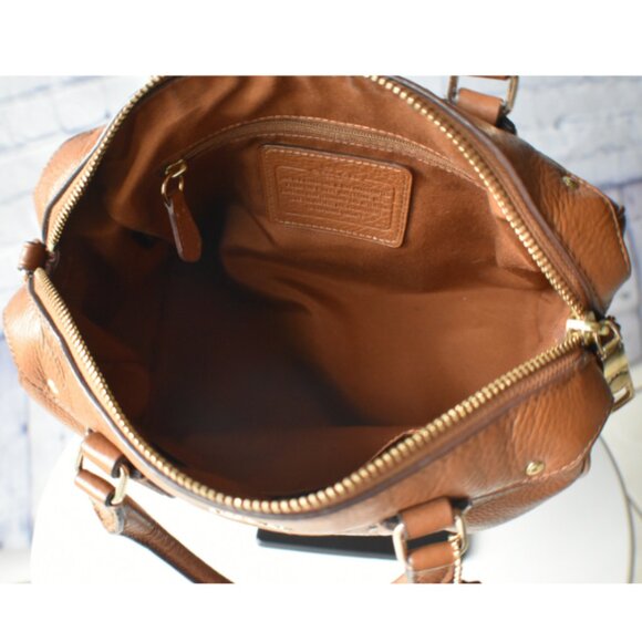 Preowned Coach Mini Bennett Satchel โ Saddle Brown Crossgrain Leather Purse - Picture 11 of 16